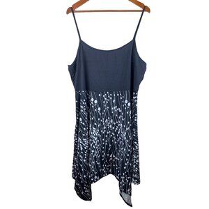 NEW! Rose Gal Sleeveless Black White Handkerchief Hem Dress Size 2X